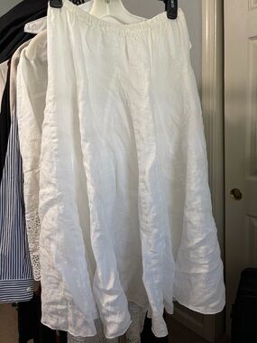 White Linen Skirt - flowy Women's Skirt